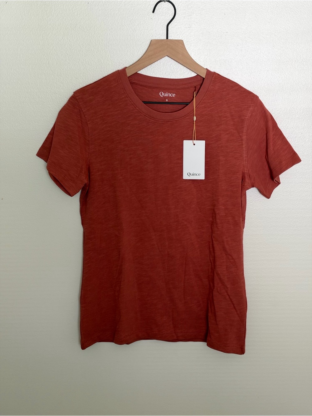 QUINCE 100% Organic Cotton Slub Crewneck Tee / Rose Powder